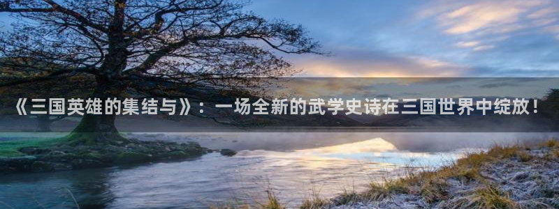杜邦娱乐咨询：《三国英雄的集结与》：一场全新的武学史诗在三国